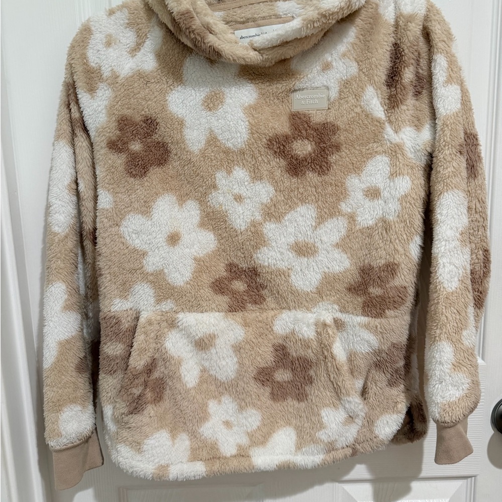 Abercrombie Kids Floral Cowl Neck Sweater - Cream and Brown